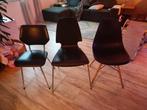 Zwarte eetkamerstoelen 3 x, Ophalen, Gebruikt, Zwart, Vijf, Zes of meer stoelen