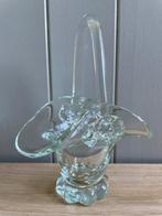 Vintage glazen mandje rozen bruiloft geboorte Mid-Century, Antiek en Kunst, Antiek | Glas en Kristal, Ophalen of Verzenden
