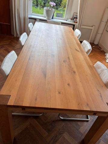 Eetkamerstoelen wit skai met rvs buizen 7 stuks beschikbaar voor biedingen