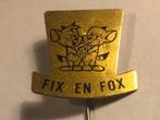 Metalen FIX EN FOX Striphelden Speld (Zwart/Goudkleur)., Verzamelen, Figuurtje, Ophalen of Verzenden, Speldje of Pin, Zo goed als nieuw