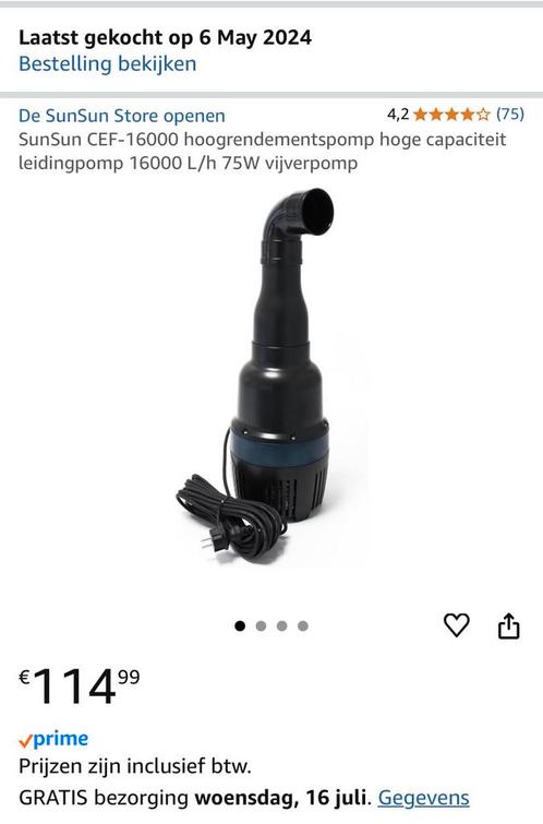 Hoog rendement pomp / opvoer pomp 16000 l/u, Tuin en Terras, Vijver-toebehoren, Zo goed als nieuw, Vijverpomp, Ophalen
