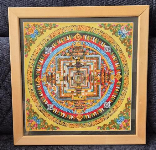 Authentieke Kalachakra mandala Tibetaanse Thangka schilderij, Antiek en Kunst, Kunst | Niet-Westerse kunst, Ophalen of Verzenden