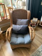 Rieten fauteuil, Huis en Inrichting, Fauteuils, Ophalen, Gebruikt, 50 tot 75 cm, Riet of Rotan