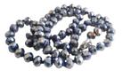 zilver,ketting met Swarovski en kristal, Verzenden, Zwart, Nieuw, Met edelsteen