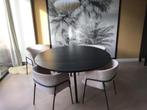 Zwarte houten eetkamertafel - 150cm diameter, Huis en Inrichting, Tafels | Eettafels, Ophalen, 100 tot 150 cm, Rond, Zo goed als nieuw