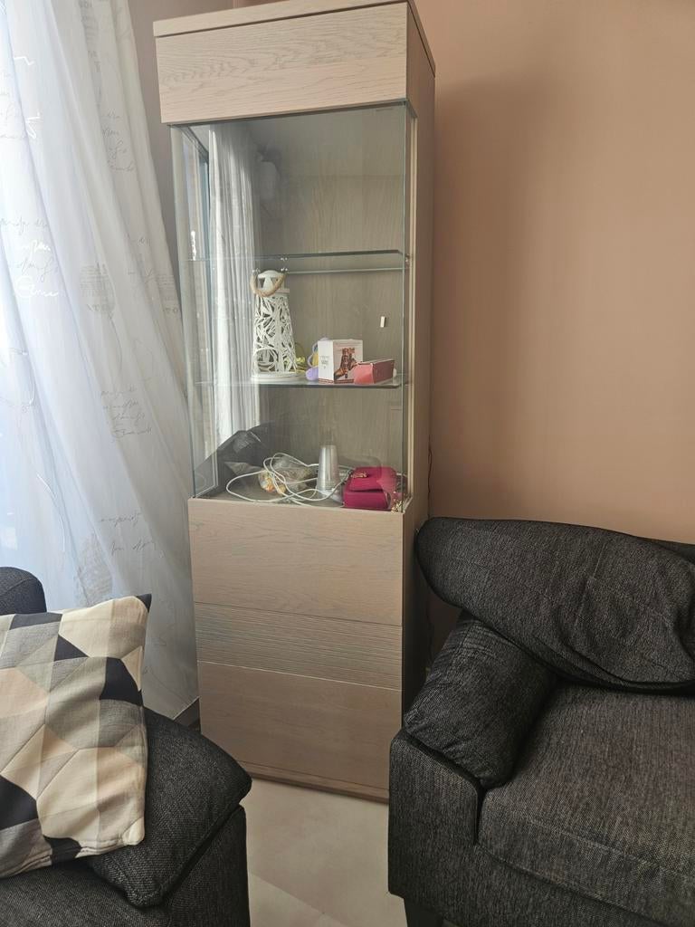 Vitrinekast - 58.5x46x200 cm, Ophalen, Minder dan 50 cm, 200 cm of meer, Modern