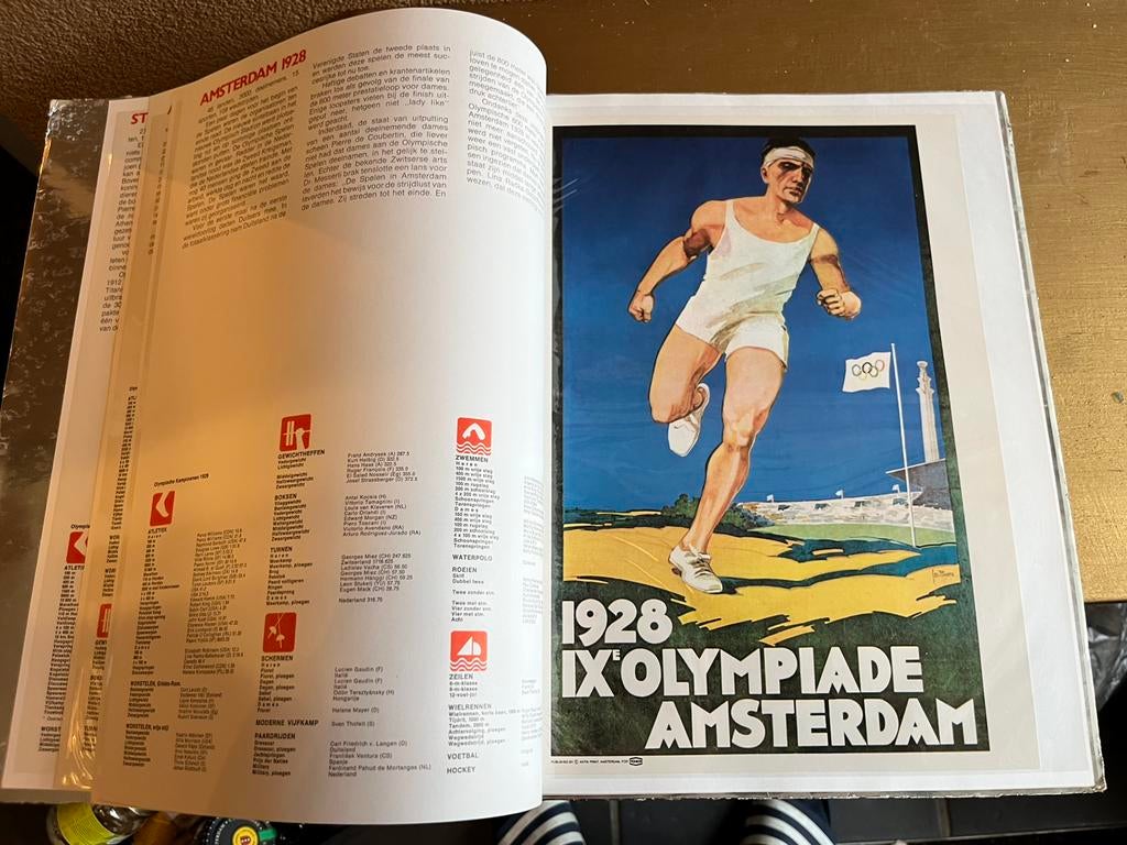 Historie olympische spelen 1912-1972 met 13 affiches, Ophalen of Verzenden, Zo goed als nieuw
