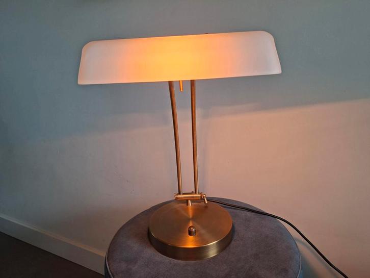 vintage bankierslamp / notarislamp, Huis en Inrichting, Lampen | Tafellampen, Gebruikt, Minder dan 50 cm, Ophalen of Verzenden