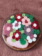 Vintage handmade emaille-koper bloemen broche, Sieraden, Tassen en Uiterlijk, Broches, Ophalen of Verzenden, Zo goed als nieuw
