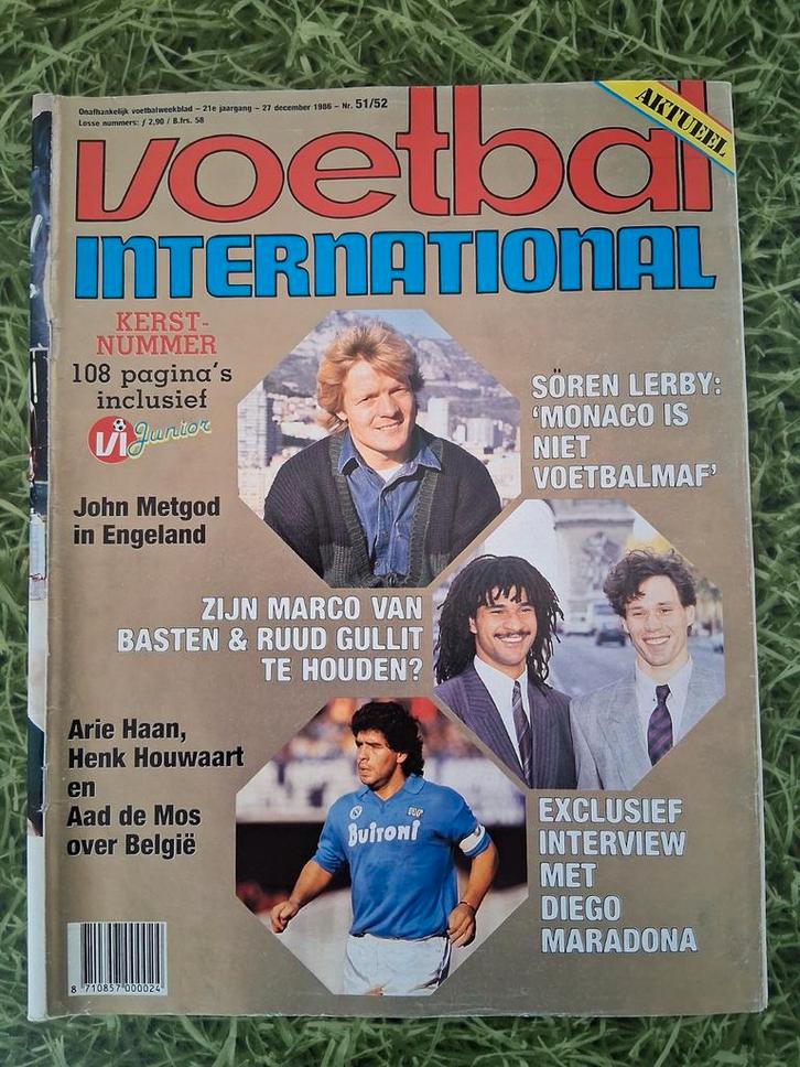 Voetbal International nummer 51/52, van 27 december 1986, Verzamelen, Sportartikelen en Voetbal, Gebruikt, Boek of Tijdschrift