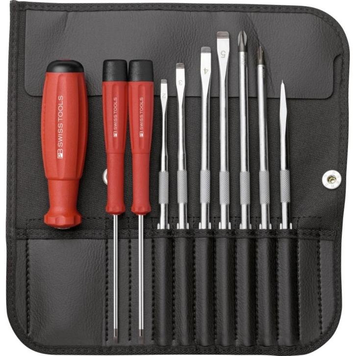 PB Swiss Tools 8215, schroevendraaierset in etui, 10-delig, Auto diversen, Autogereedschap, Nieuw, Ophalen of Verzenden