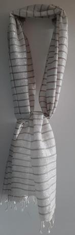 Feestelijke Fairtrade original wit zilveren sjaal stola, Kleding | Dames, Fairtrade original, Maat 38/40 (M), Ophalen of Verzenden
