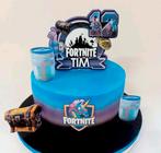 Taartsteker/Topper Fortnite 14x12cm handgemaakt, Ophalen of Verzenden, Nieuw, Taarten of Cupcakes, Versiering