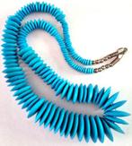 Grote Stenen kralen ketting, Sieraden, Tassen en Uiterlijk, Verzenden, Nieuw, Blauw, Steen of Mineraal