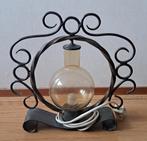 Zeer mooie vintage lamp, okergeel glas, Ophalen, Zo goed als nieuw, Glas, Minder dan 50 cm