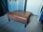 echt lederen poef 90x90 als nieuw 30 euro, Ophalen, Vierkant, Leer, 75 tot 100 cm