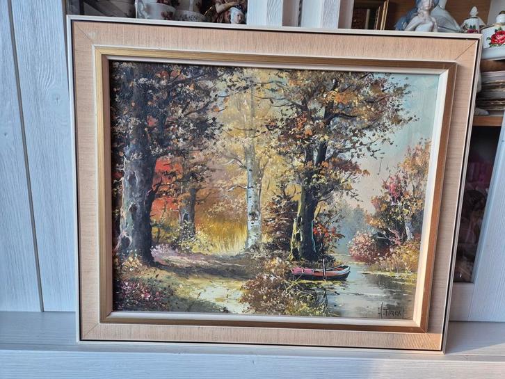 Landschapsschilderij H. Tirolf - Olieverf jaren 70, Antiek en Kunst, Kunst | Schilderijen | Klassiek, Ophalen