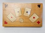 # Vintage katja kistje met 3 stokken kaarten en een balpen, Ophalen of Verzenden, Gebruikt