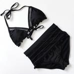 Zwarte retro mesh high waist bikini vintage maat S M L XL, Kleding | Dames, Nieuw, Bikini, Zwart, Verzenden