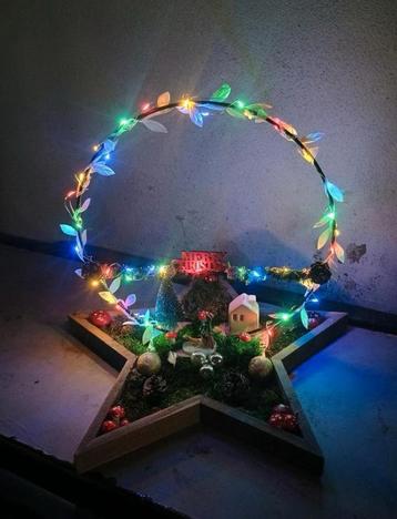 Te koop leuke kerststukje met verlichting beschikbaar voor biedingen