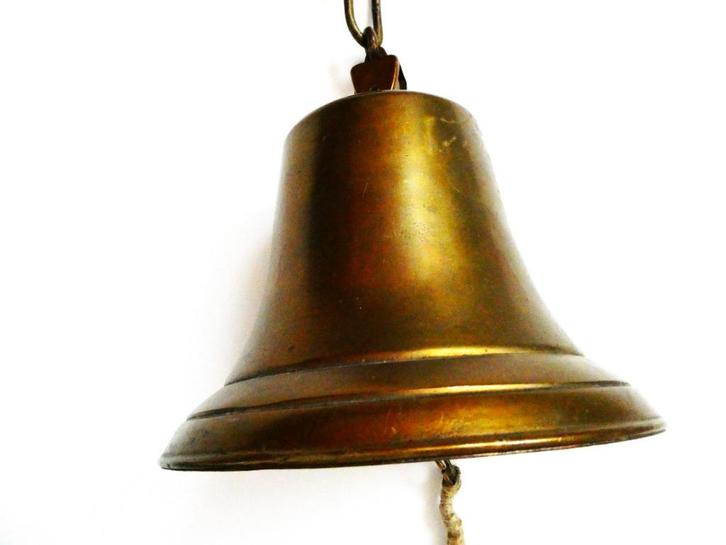 Oude grote bel compleet schoolbel café bel zeer luid, Antiek en Kunst, Antiek | Koper en Brons, Brons, Ophalen of Verzenden
