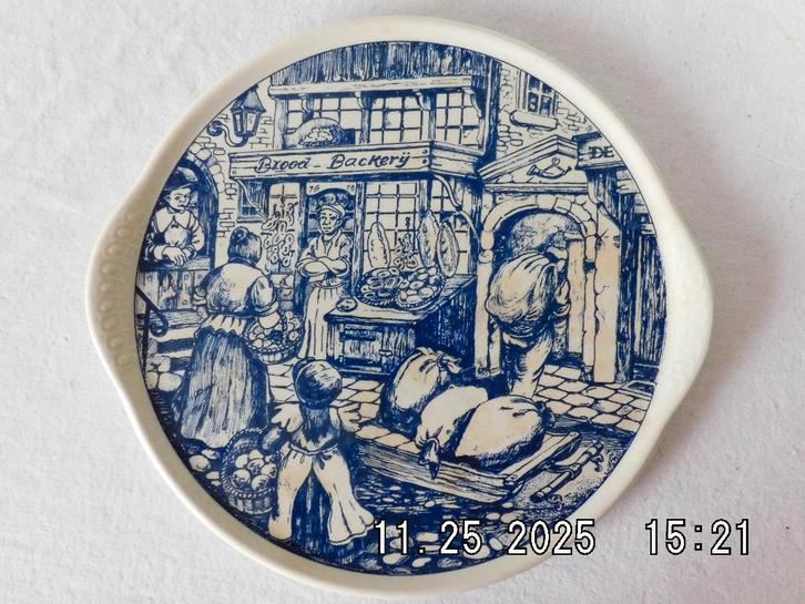 Vintage Delfts Blauwe keramische schaal, Chemkefa, vertoning, Huis en Inrichting, Keuken | Servies, Gebruikt, Schaal of Schalen