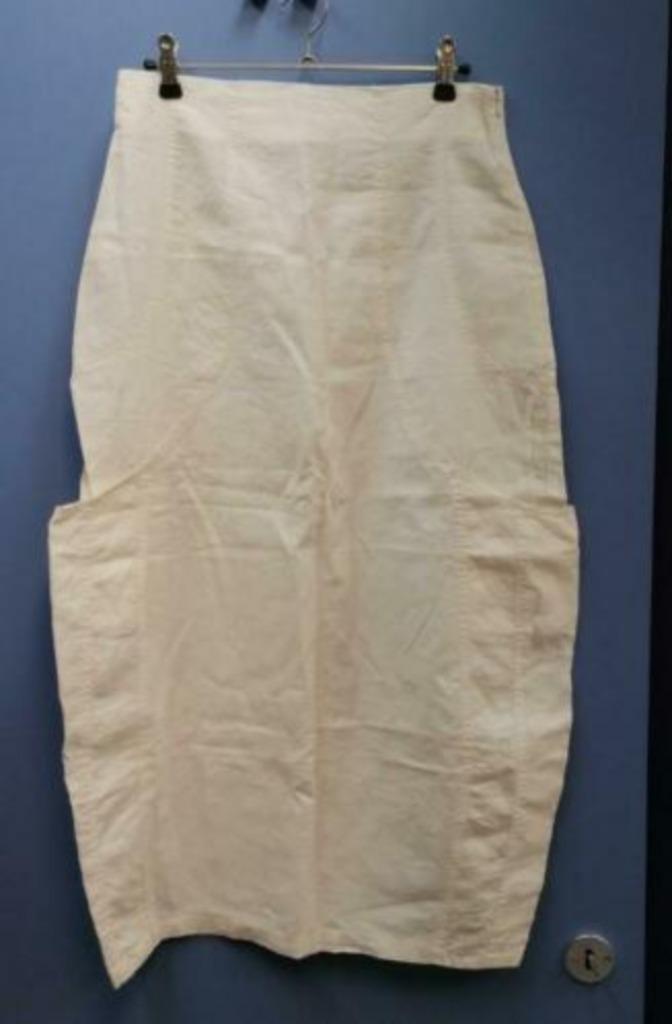 Sarah Pacini creme kleurige rok 100% linnen coated XS 37487, Kleding | Dames, Rokken, Zo goed als nieuw, Maat 34 (XS) of kleiner