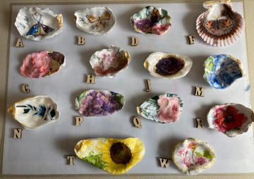 Decoupage Handmade servet oesterschelpen beschikbaar voor biedingen
