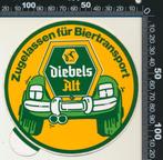 Sticker: Diebels Alt - Zugelassen zum biertransport (2), Verzamelen, Ophalen of Verzenden, Zo goed als nieuw, Bedrijf of Vereniging