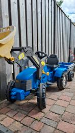 Trekker blauw met kar en voorlader, Ophalen, Gebruikt