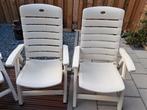 7 witte kunststof tuinstoelen verstelbaar Hartmann Jardin, Ophalen, Gebruikt, Kunststof