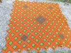 Sprei oranje groen 210 x 200 cm, Oranje, Overige typen, Gebruikt, Ophalen of Verzenden