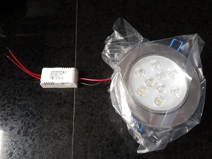 LED inbouwspot 5 / 7 / 9 watt, Huis en Inrichting, Lampen | Spots, Nieuw, Plafondspot of Wandspot, Metaal of Aluminium, Led, Inbouw