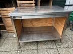 Dichte RVS werktafel / snijtafel verrijdbaar, Ophalen, RVS Meubilair
