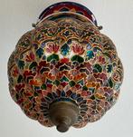 Fantastische gekleurde glazen hanglamp uit India, Huis en Inrichting, Lampen | Hanglampen, Ophalen, Zo goed als nieuw, Glas
