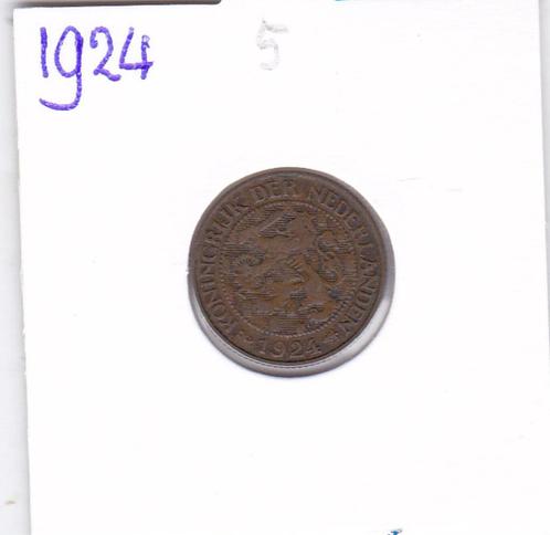 Heel nette schaarse 1 cent 1924 voor 12 euro, Postzegels en Munten, Munten | Nederland, Losse munt, 1 cent, Koningin Wilhelmina
