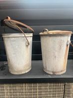 Vintage Zinken Emmer Set - Rotterdam, Huis en Inrichting, Emmers, Ophalen of Verzenden, Gebruikt, Zink, Met deksel