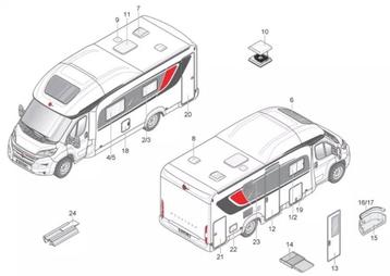 Camper schades of reserve onderdelen XGO- of Rimor campers  beschikbaar voor biedingen