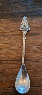 Vintage PLEET Verzilverde theelepel POES dierenbescherming, Ophalen of Verzenden