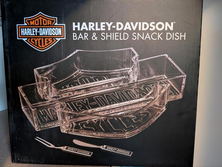 Harley Davidson Bar & Shield Snack Schaal, Huis en Inrichting, Keuken | Bestek, Nieuw, Los bestek, Rvs of Chroom, Ophalen of Verzenden