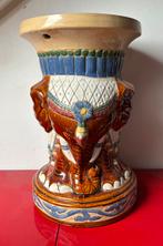 Vintage plantentafel olifant rond keramiek, Huis en Inrichting, Woonaccessoires | Zuilen en Pilaren, Ophalen, Gebruikt