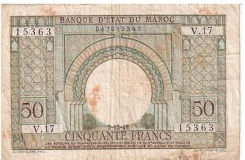 Marokko, 50 Francs, 1949