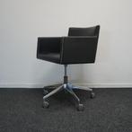 Arper Masai Design Stoelen | Zwart Leer | Verrijdbaar |