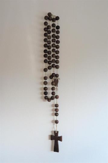 Vintage Antiek Grote Monniken Rozenkrans Hout (3690) beschikbaar voor biedingen