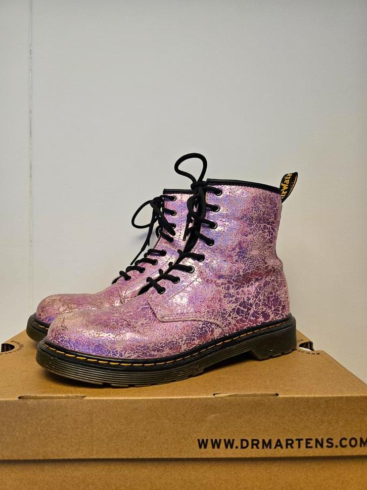 Dr. Martens stoere roze laarzen maat 37 "disco crinkle", Kinderen en Baby's, Kinderkleding | Schoenen en Sokken, Zo goed als nieuw