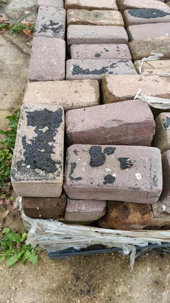 Dikformaat oude straatklinkers, Tuin en Terras, Tegels en Klinkers, Gebruikt, Klinkers, Beton, Ophalen