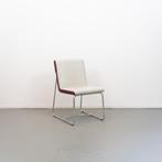 4x Leolux Spring (Eetkamer) Stoel Wit/Paars Leer - Chroom