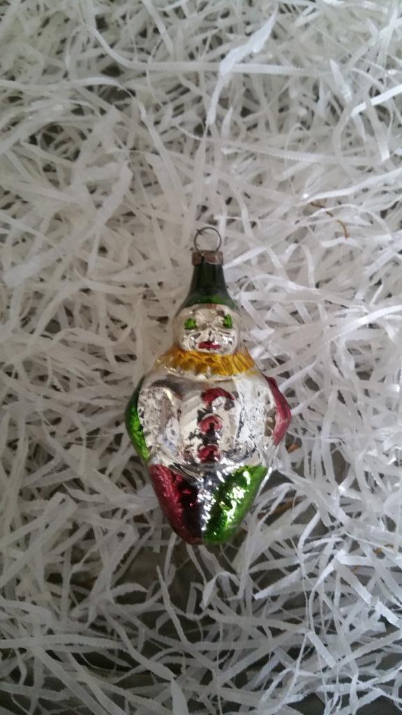 oude kerstbal nr 100 model clown, Diversen, Kerst, Gebruikt, Ophalen of Verzenden
