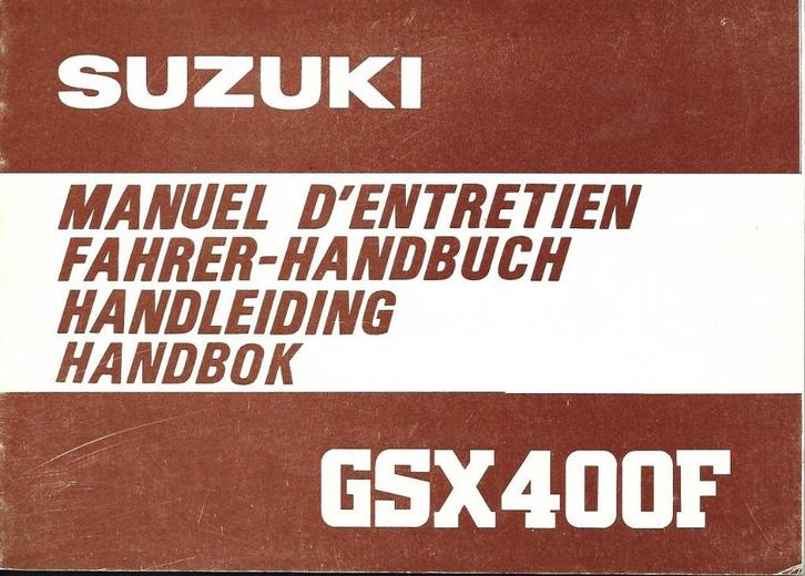 Suzuki GSX400 F handleiding manual (7172z), Motoren, Handleidingen en Instructieboekjes, Suzuki, Verzenden