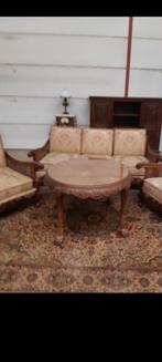 Antieke Queen Ann, Chippendeal bankstel met tafel, Antiek en Kunst, Ophalen of Verzenden